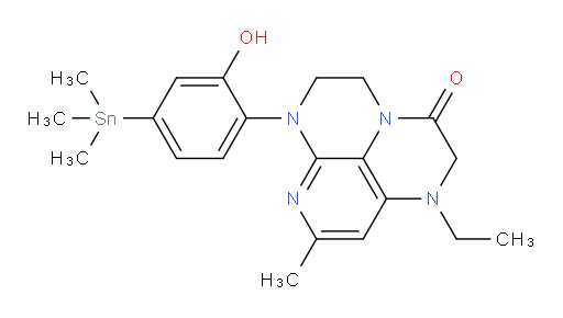 1-ethyl-6-(2-hydroxy-4-(trimethylstannyl)phenyl)-8-methyl-1,2,5,6-tetrahydro-1,3a,6,7-tetraazaphenalen-3(4H)-one