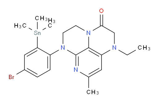 6-(4-bromo-2-(trimethylstannyl)phenyl)-1-ethyl-8-methyl-1,2,5,6-tetrahydro-1,3a,6,7-tetraazaphenalen-3(4H)-one