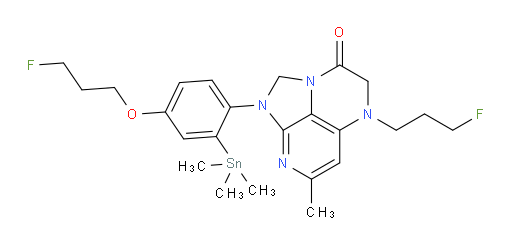 1-(4-(3-fluoropropoxy)-2-(trimethylstannyl)phenyl)-5-(3-fluoropropyl)-7-methyl-4,5-dihydro-1H-1,2a,5,8-tetraazaacenaphthylen-3(2H)-one