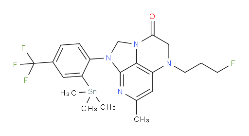 5-(3-fluoropropyl)-7-methyl-1-(4-(trifluoromethyl)-2-(trimethylstannyl)phenyl)-4,5-dihydro-1H-1,2a,5,8-tetraazaacenaphthylen-3(2H)-one