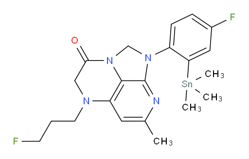 1-(4-fluoro-2-(trimethylstannyl)phenyl)-5-(3-fluoropropyl)-7-methyl-4,5-dihydro-1H-1,2a,5,8-tetraazaacenaphthylen-3(2H)-one