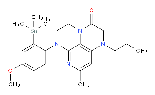 6-(4-methoxy-2-(trimethylstannyl)phenyl)-8-methyl-1-propyl-1,2,5,6-tetrahydro-1,3a,6,7-tetraazaphenalen-3(4H)-one