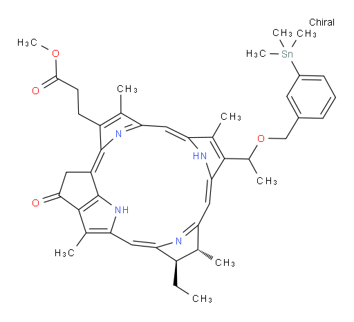 Methyl (13R,14R)-14-ethyl-13,14-dihydro-4,8,13,18-tetramethyl-20-oxo-9-[1-[[3-(trimethylstannyl)phenyl]methoxy]ethyl]-3-phorbinepropanoate