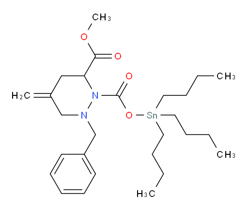 6-methyl 1-(tributylstannyl) 2-benzyl-4-methylenetetrahydropyridazine-1,6(2H)-dicarboxylate