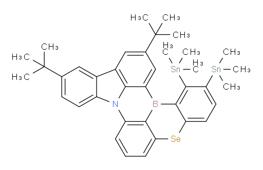 11,14-di-tert-butyl-1,2-bis(trimethylstannyl)-5-selena-8b-aza-15b-borabenzo[a]naphtho[1,2,3-hi]aceanthrylene