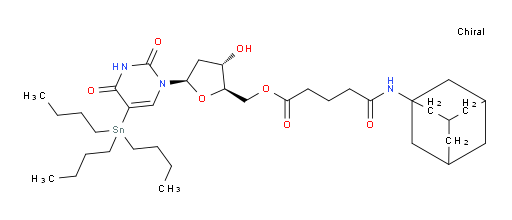 ((2R,3S,5R)-5-(2,4-dioxo-5-(tributylstannyl)-3,4-dihydropyrimidin-1(2H)-yl)-3-hydroxytetrahydrofuran-2-yl)methyl 5-(adamantan-1-ylamino)-5-oxopentanoate
