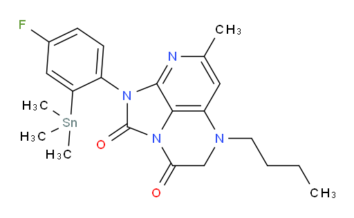 5-butyl-1-(4-fluoro-2-(trimethylstannyl)phenyl)-7-methyl-4,5-dihydro-1H-1,2a,5,8-tetraazaacenaphthylene-2,3-dione
