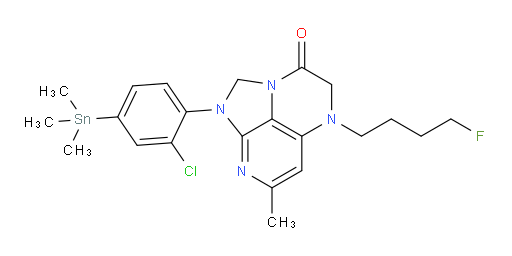1-(2-chloro-4-(trimethylstannyl)phenyl)-5-(4-fluorobutyl)-7-methyl-4,5-dihydro-1H-1,2a,5,8-tetraazaacenaphthylen-3(2H)-one