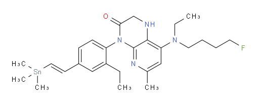 (E)-8-(ethyl(4-fluorobutyl)amino)-4-(2-ethyl-4-(2-(trimethylstannyl)vinyl)phenyl)-6-methyl-1,2-dihydropyrido[2,3-b]pyrazin-3(4H)-one