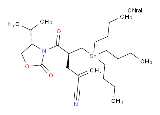 (S)-5-((S)-4-异丙基-2-氧代噁唑烷-3-基)-2-亚甲基-5-氧代-4-((三丁基锡基)甲基)戊烷氰基