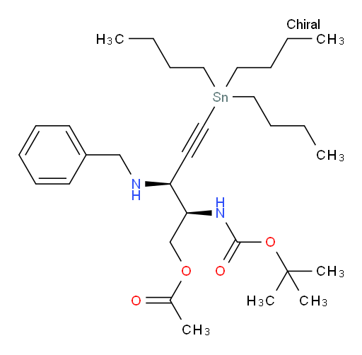 (2R,3S)-3-(苄基氨基)-2-(BOC-氨基)-5-(三丁基锡基)戊-4-炔-1-基 乙酸酯
