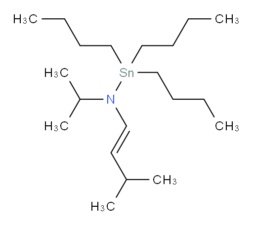 (E)-1,1,1-三丁基-N-异丙基-N-(3-甲基丁-1-烯-1-基)锡杂n胺
