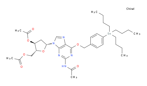 (2R,3S,5R)-5-(2-乙酰胺基-6-((4-(三丁基锡基)苄氧基))-9H-嘌呤-9-基)-2-(乙酰氧基甲基)四氢呋喃-3-基 乙酸酯
