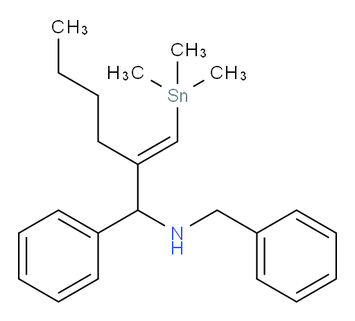 (E)-N-benzyl-1-phenyl-2-((trimethylstannyl)methylene)hexan-1-amine