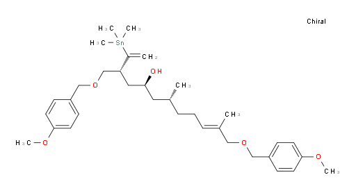 (3R,5S,7R,E)-12-((4-methoxybenzyl)oxy)-3-(((4-methoxybenzyl)oxy)methyl)-7,11-dimethyl-2-(trimethylstannyl)dodeca-1,10-dien-5-ol