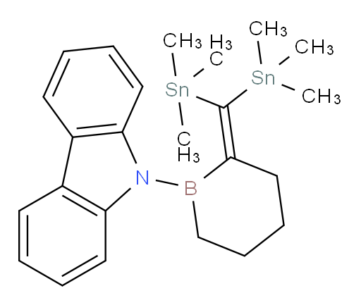 9-(2-(双(三甲基锡基)亚甲基)硼杂环己烷-1-基)-9H-咔唑