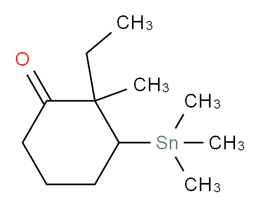 2-ethyl-2-methyl-3-(trimethylstannyl)cyclohexanone