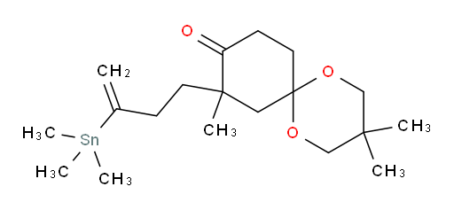 3,3,8-trimethyl-8-(3-(trimethylstannyl)but-3-en-1-yl)-1,5-dioxaspiro[5.5]undecan-9-one
