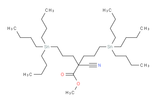 methyl 2-cyano-5-(tributylstannyl)-2-(3-(tributylstannyl)propyl)pentanoate