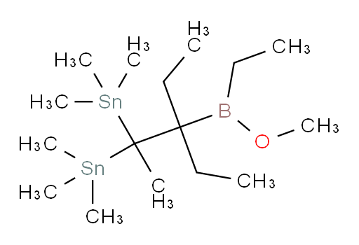 (3-ethyl-3-(ethyl(methoxy)boryl)pentane-2,2-diyl)bis(trimethylstannane)
