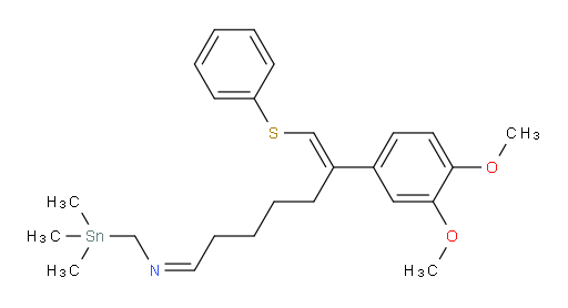 (Z)-N-((E)-6-(3,4-二甲氧基苯基)-7-(苯基硫基)庚-6-烯-1-亚基)-1-(三甲基锡基)甲胺