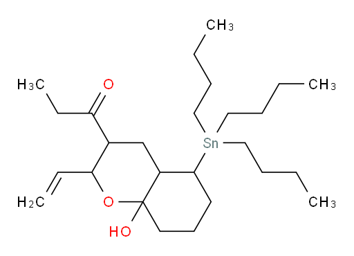 1-(8a-hydroxy-5-(tributylstannyl)-2-vinyloctahydro-2H-chromen-3-yl)propan-1-one