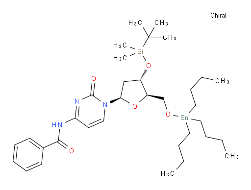 N-(1-((2R,4S,5R)-4-((tert-butyldimethylsilyl)oxy)-5-(((tributylstannyl)oxy)methyl)tetrahydrofuran-2-yl)-2-oxo-1,2-dihydropyrimidin-4-yl)benzamide
