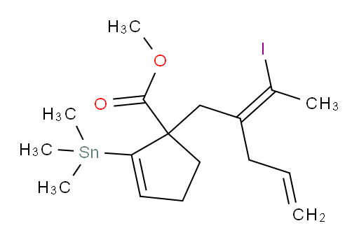 (Z)-methyl 1-(2-(1-iodoethylidene)pent-4-en-1-yl)-2-(trimethylstannyl)cyclopent-2-enecarboxylate