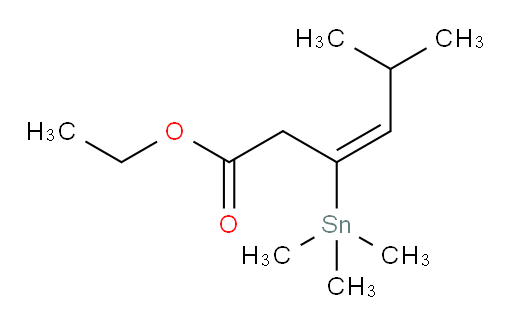 (E)-乙基 5-甲基-3-(三甲基锡基)己-3-烯酸酯
