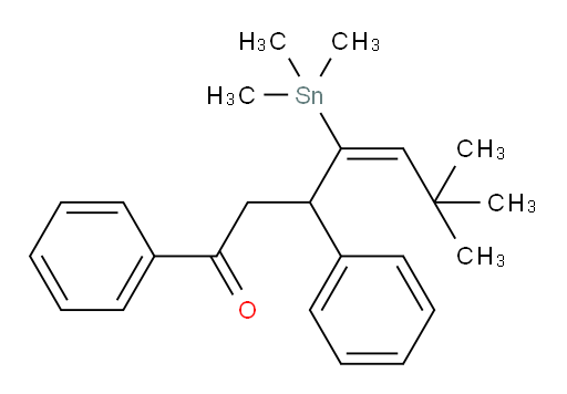 (E)-6,6-二甲基-1,3-二苯基-4-(三甲基锡基)庚-4-烯-1-酮