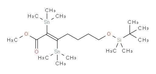 (E)-methyl 7-((tert-butyldimethylsilyl)oxy)-2,3-bis(trimethylstannyl)hept-2-enoate
