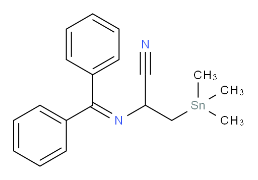 2-((diphenylmethylene)amino)-3-(trimethylstannyl)propanenitrile
