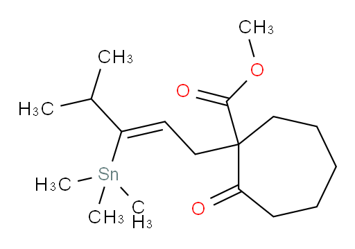 (Z)-methyl 1-(4-methyl-3-(trimethylstannyl)pent-2-en-1-yl)-2-oxocycloheptanecarboxylate