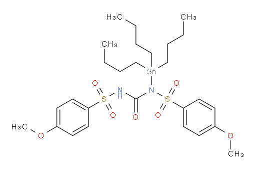 4-methoxy-N-(((4-methoxyphenyl)sulfonyl)carbamoyl)-N-(tributylstannyl)benzenesulfonamide