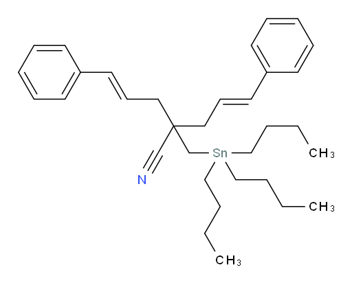 (E)-2-cinnamyl-5-phenyl-2-((tributylstannyl)methyl)pent-4-enenitrile