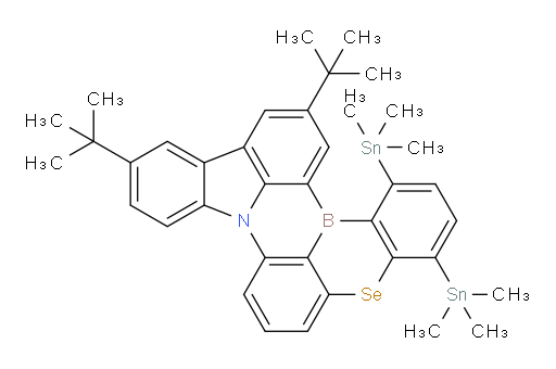 11,14-di-tert-butyl-1,4-bis(trimethylstannyl)-5-selena-8b-aza-15b-borabenzo[a]naphtho[1,2,3-hi]aceanthrylene