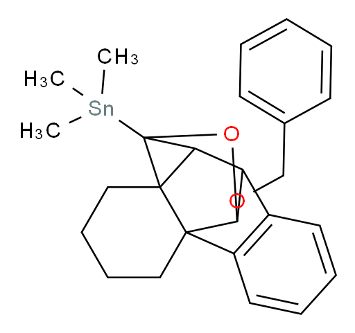 (6a-(benzyloxy)-2,3,4,5,6a,7-hexahydro-1H-4a,5,7-(epimethanetriyl)indeno[2,1-c]isobenzofuran-5-yl)trimethylstannane