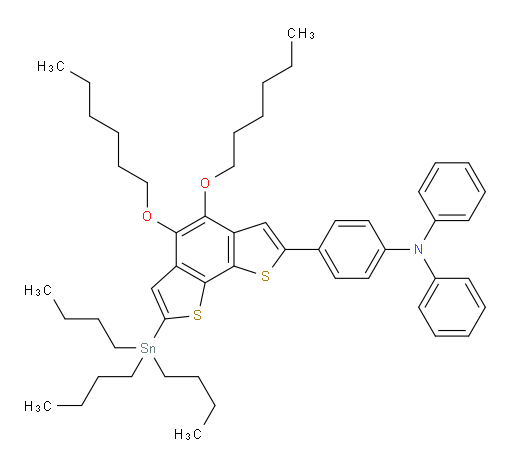 4-(4,5-bis(hexyloxy)-7-(tributylstannyl)benzo[1,2-b:6,5-b']dithiophen-2-yl)-N,N-diphenylaniline