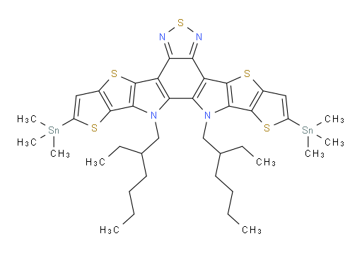 12,13-bis(2-ethylhexyl)-2,10-bis(trimethylstannyl)-12,13-dihydro-[1,2,5]thiadiazolo[3,4-e]thieno[2'',3'':4',5']thieno[2',3':4,5]pyrrolo[3,2-g]thieno[2',3':4,5]thieno[3,2-b]indole