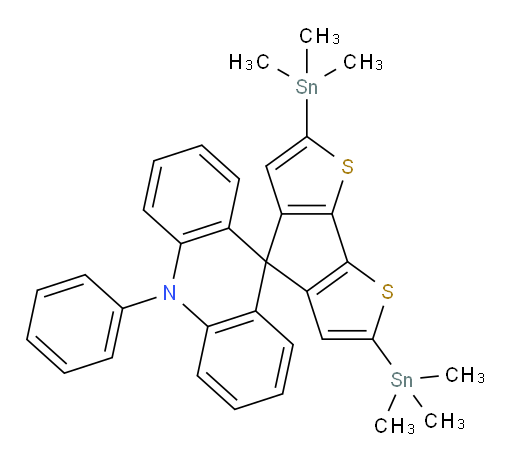 10-phenyl-2',6'-bis(trimethylstannyl)-10H-spiro[acridine-9,4'-cyclopenta[1,2-b:5,4-b']dithiophene]