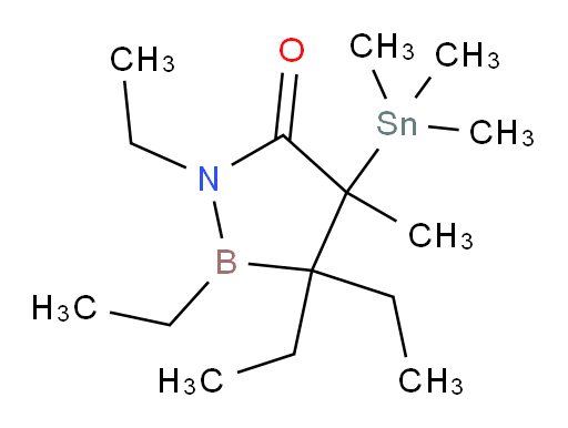 1,2,3,3-四乙基-4-甲基-4-(三甲基锡基)-1,2-氮杂boroli二n-5-酮