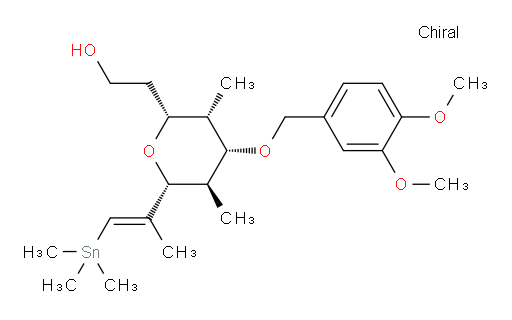 2-((2R,3S,4S,5R,6R)-4-((3,4-二甲氧基苄氧基))-3,5-二甲基-6-((E)-1-(三甲基锡基)丙-1-烯-2-基)四氢-2H-吡喃-2-基)乙醇