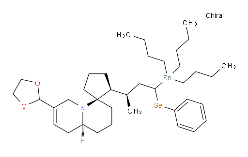 (1R,2S,9a'S)-7'-(1,3-dioxolan-2-yl)-2-((2R)-4-(phenylselanyl)-4-(tributylstannyl)butan-2-yl)-1',2',3',6',9',9a'-hexahydrospiro[cyclopentane-1,4'-quinolizine]