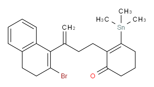 2-(3-(2-bromo-3,4-dihydronaphthalen-1-yl)but-3-en-1-yl)-3-(trimethylstannyl)cyclohex-2-enone