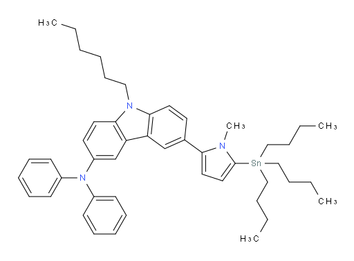 9-hexyl-6-(1-methyl-5-(tributylstannyl)-1H-pyrrol-2-yl)-N,N-diphenyl-9H-carbazol-3-amine