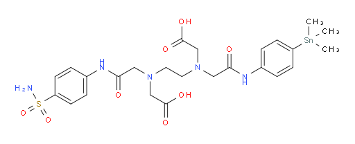 2-((2-((carboxymethyl)(2-oxo-2-((4-(trimethylstannyl)phenyl)amino)ethyl)amino)ethyl)(2-oxo-2-((4-sulfamoylphenyl)amino)ethyl)amino)acetic acid