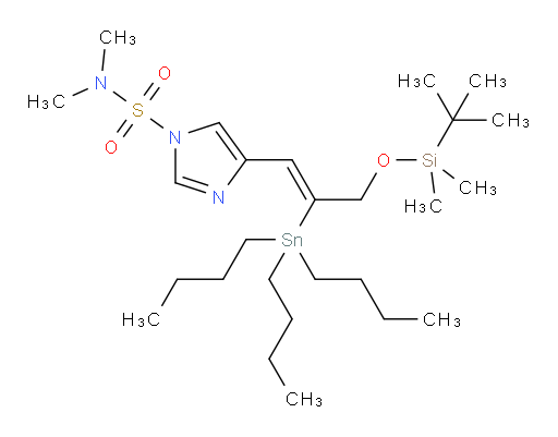 (Z)-4-(3-((叔丁基二甲基sil氧基))-2-(三丁基锡基)丙烯-1-基)-N,N-二甲基-1H-咪唑-1-磺酰胺