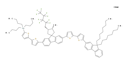 tributyl(5'-((3R,4R)-2'-(5'-(9,9-dioctyl-9H-fluoren-2-yl)-[2,2'-bithiophen]-5-yl)-3-methyl-4-(2,2,3,3,4,4,5,5,5-nonafluoropentyl)spiro[cyclopentane-1,9'-fluoren]-7'-yl)-[2,2'-bithiophen]-5-yl)stannane