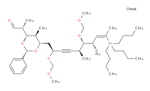 (R)-2-((2S,4S,5S,6S)-6-((2S,5S,6R,7S,Z)-2,6-bis(methoxymethoxy)-5,7-dimethyl-9-(tributylstannyl)dec-8-en-3-yn-1-yl)-5-methyl-2-phenyl-1,3-dioxan-4-yl)propanal