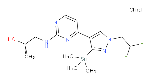 (S)-1-((4-(1-(2,2-difluoroethyl)-3-(trimethylstannyl)-1H-pyrazol-4-yl)pyrimidin-2-yl)amino)propan-2-ol